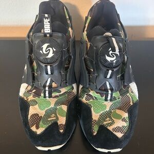 Bape Camo Sneakers with Black and Green Highlights
